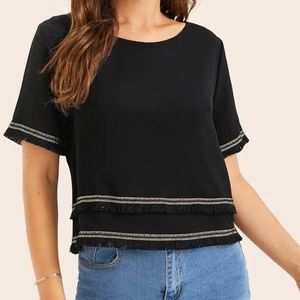 ⬇️SHEIN - Fringe Hem Blouse